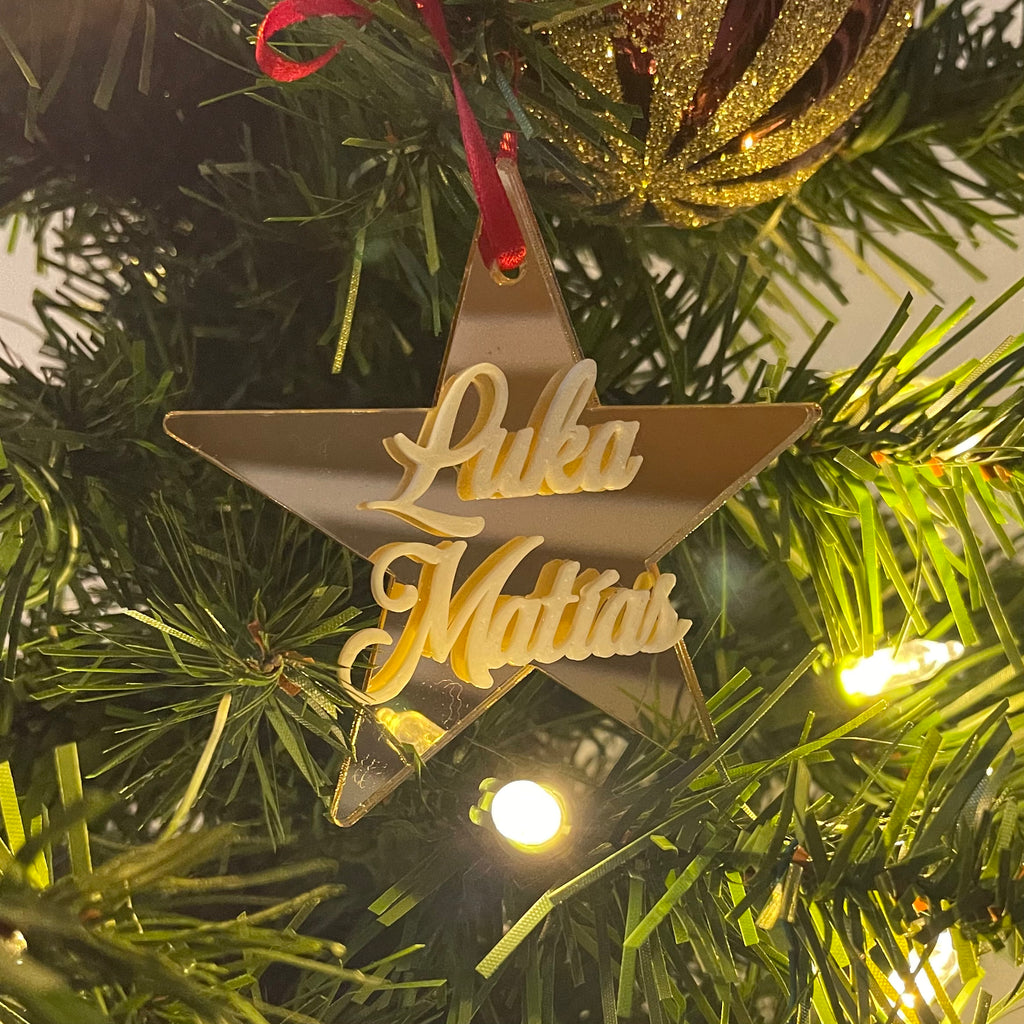 Custom Gold Star Ornament