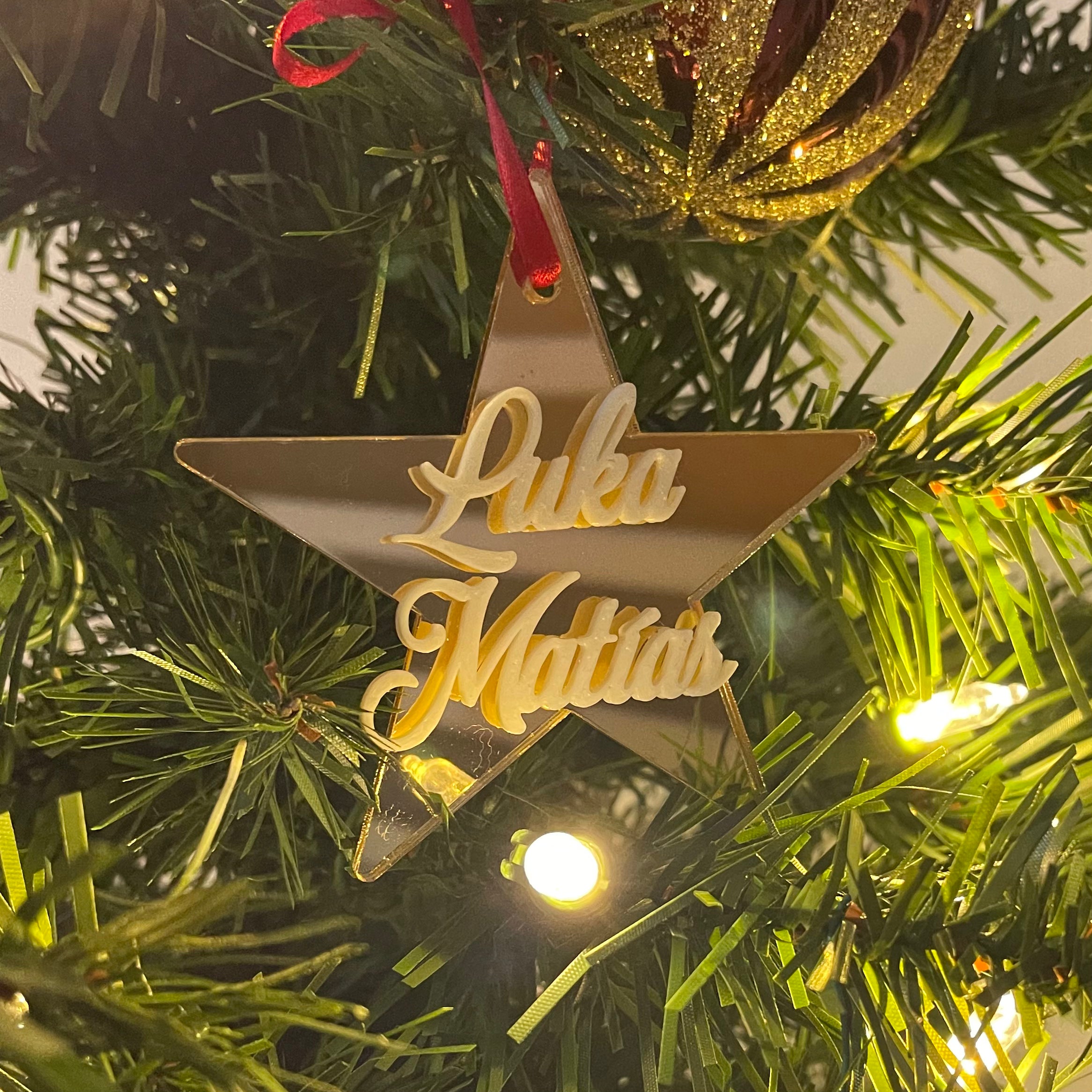 Custom Gold Star Ornament