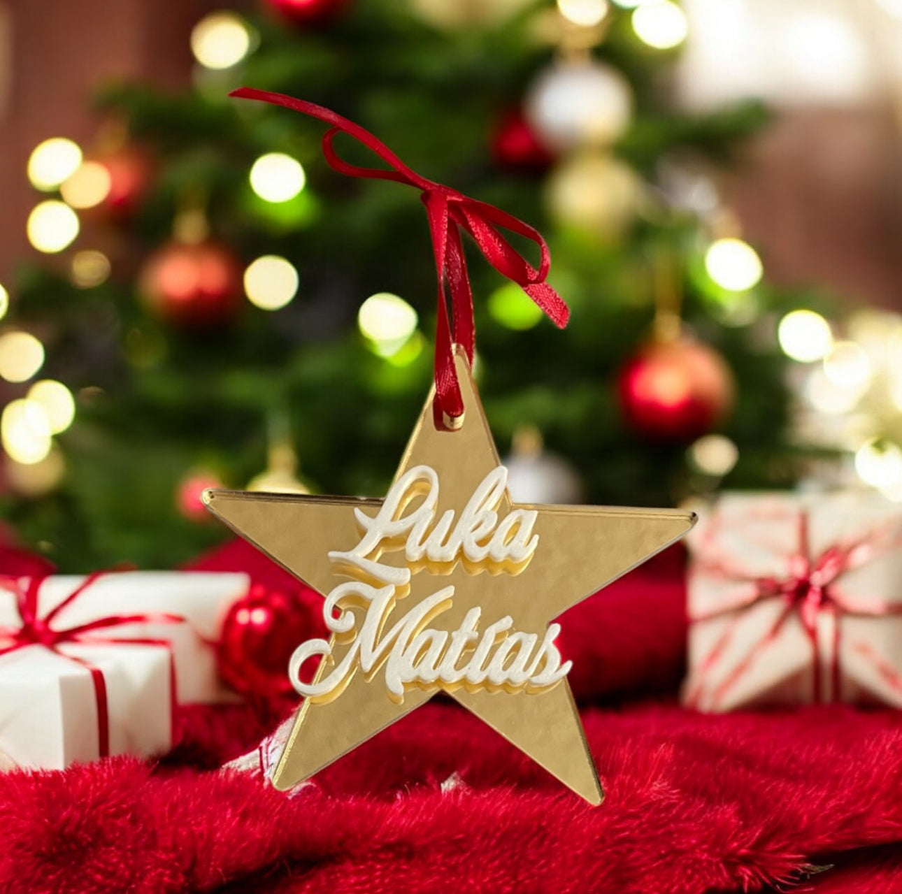 Custom Gold Star Ornament